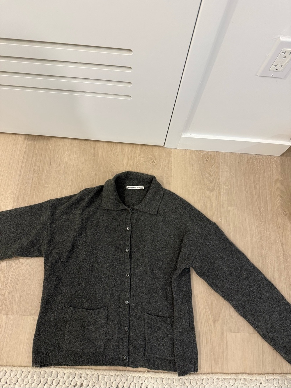Abercrombie & Fitch Charcoal Gray Button-Up Sweater